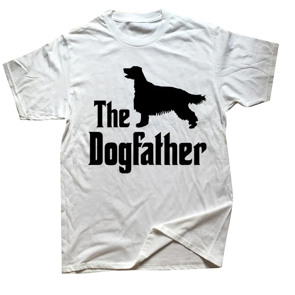 

Graphic Cotton Streetwear Short Sleeve Birthday Gifts Summer Style T-shirt Men The Dogfather Funny Irish Setter Dog T Shirts