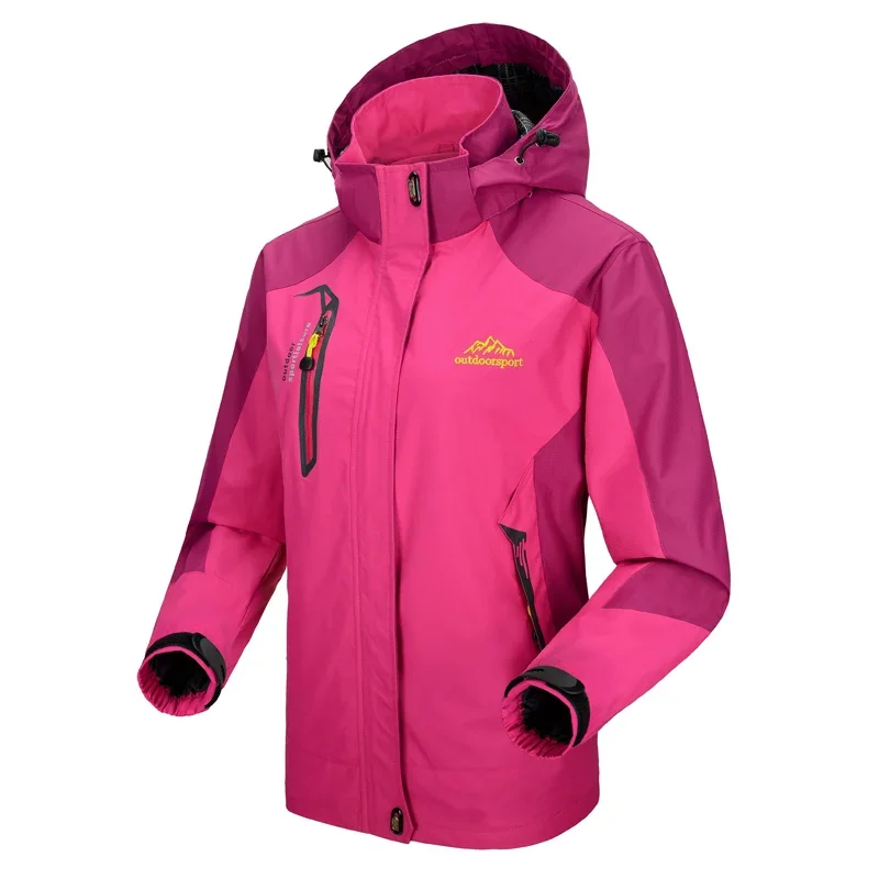 Women Autumn Trekking Jacket Outdoor Hiking Rain Coat Windbreaker Waterproof Hooded Camping Cycling Climbing Warm