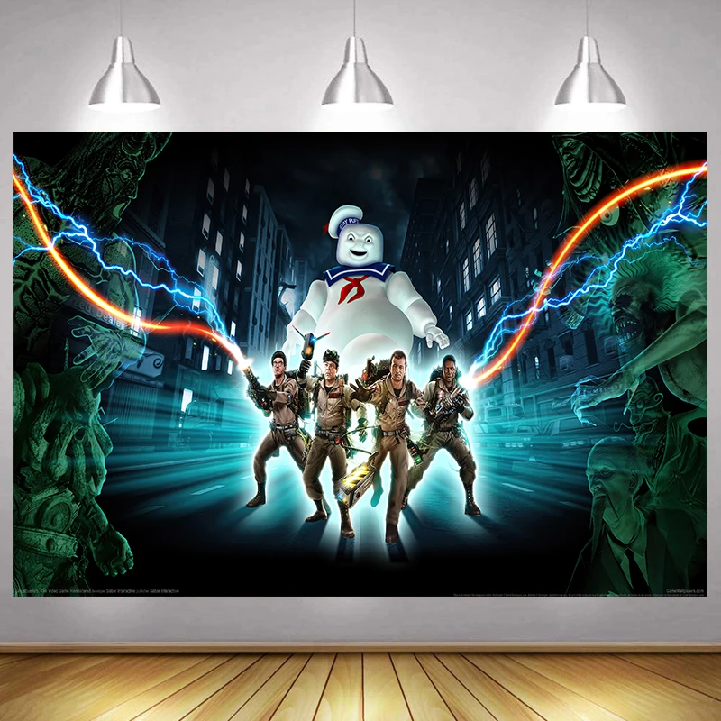 Ghostbusters Backdrop Boy Happy Birthday Party Ghost Photography Background Kids Photographic Banner Backgrounds Aliexpress