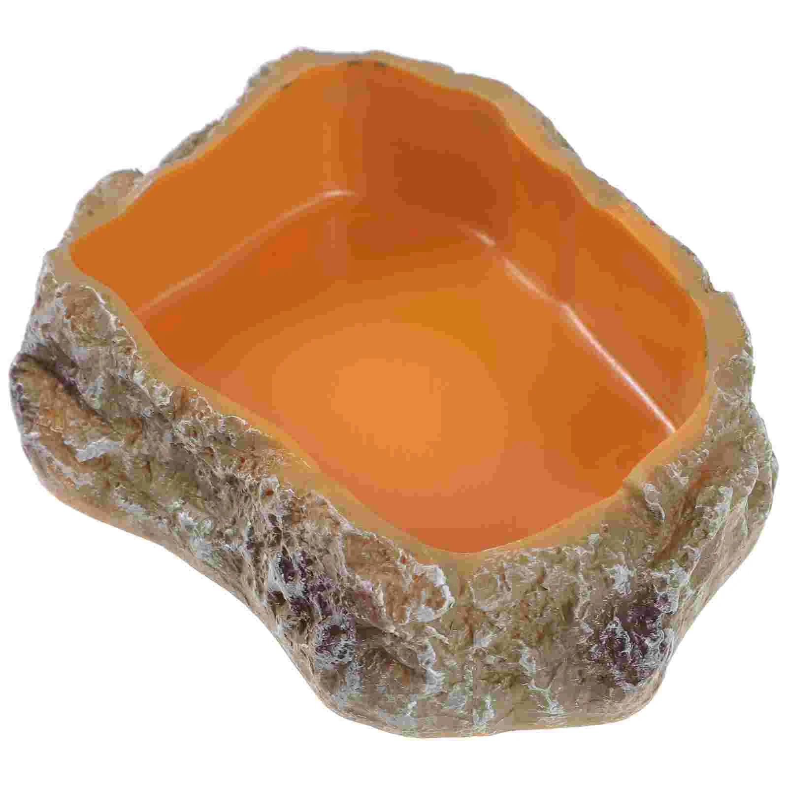 

Pet Feeding Bowl Bowls Reptile Water Dish Pan Feeder Food Resin Decorative Lizard