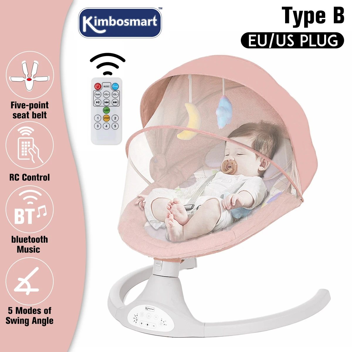 Bioby – lit balançoire pour bébé avec télécommande, ensemble à bascule pour  berceau avec musique bluetooth, 5 vitesses - AliExpress