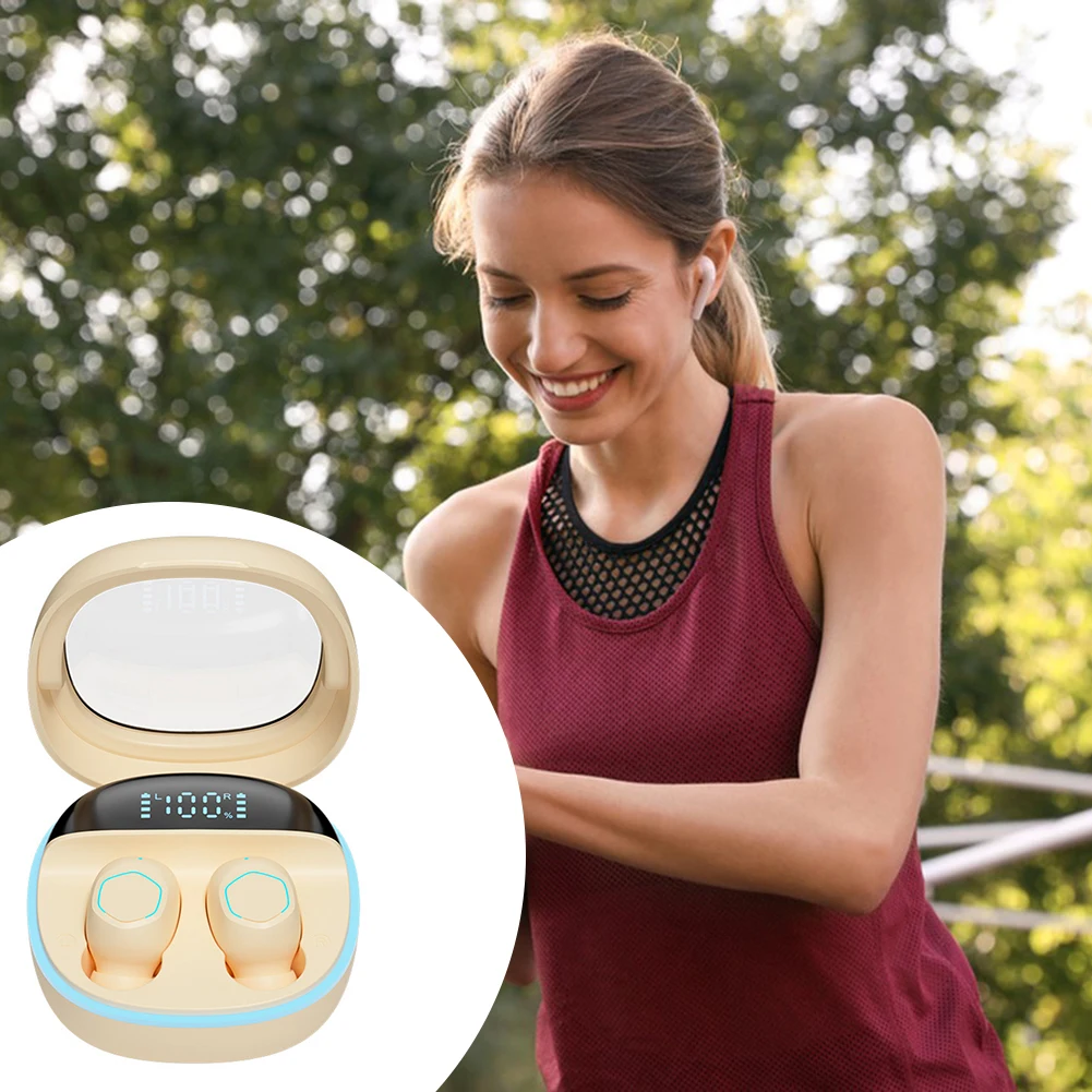 

Wireless Headphone With Power Digital Display Portable Noise Reduction Earphone For Running Cycling