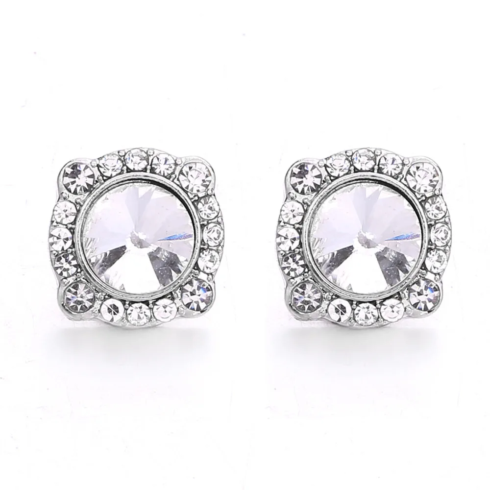 20pcs 12mm Snap Jewelry Crystal 12mm Metal Snap Buttons for DIY Interchangeable Snap Button Bracelet Necklaces Earrings