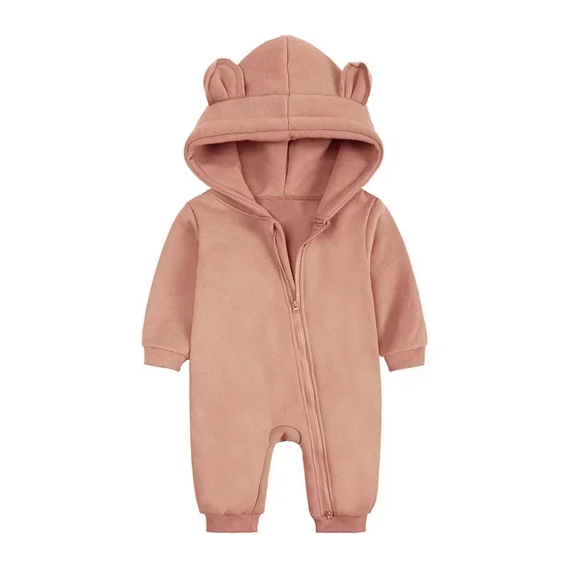 Newborn Infant Baby Boys Girls One-piece Warm Fleece Playsuit Jumpsuit