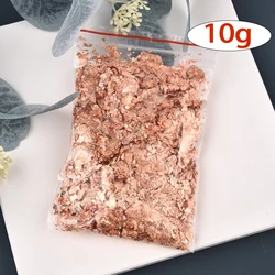 Imitation Metallic Foil Flakes for Crafting and Nail Art Decor (10g rose gold color)