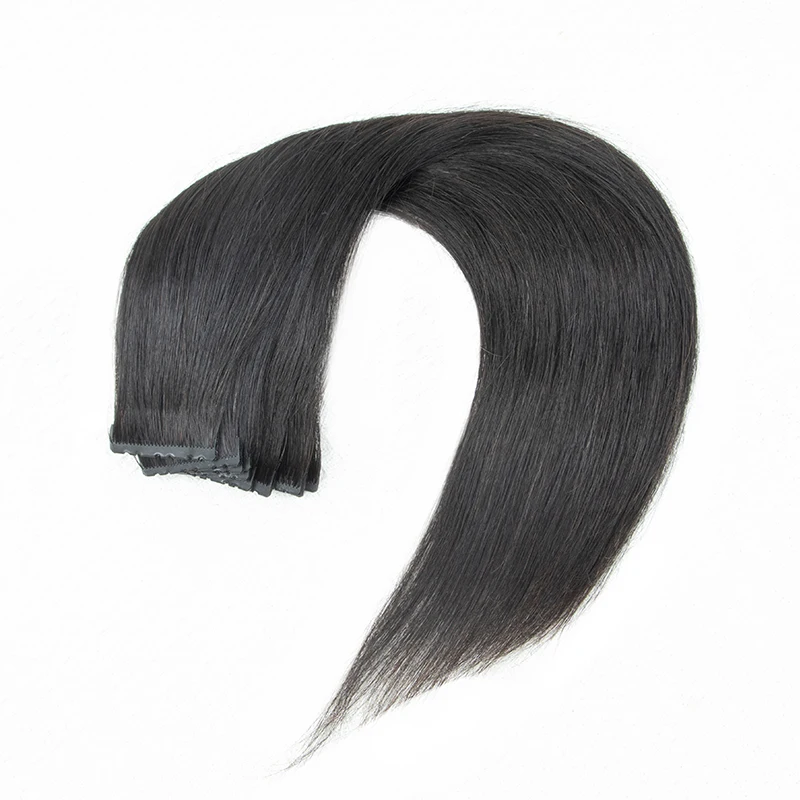 Inject PU Skin Weft Hair Twin Tabs Human Hair With Holes Micro Beads Extensions Blonde 10PCS Machine Remy Invisible Weft