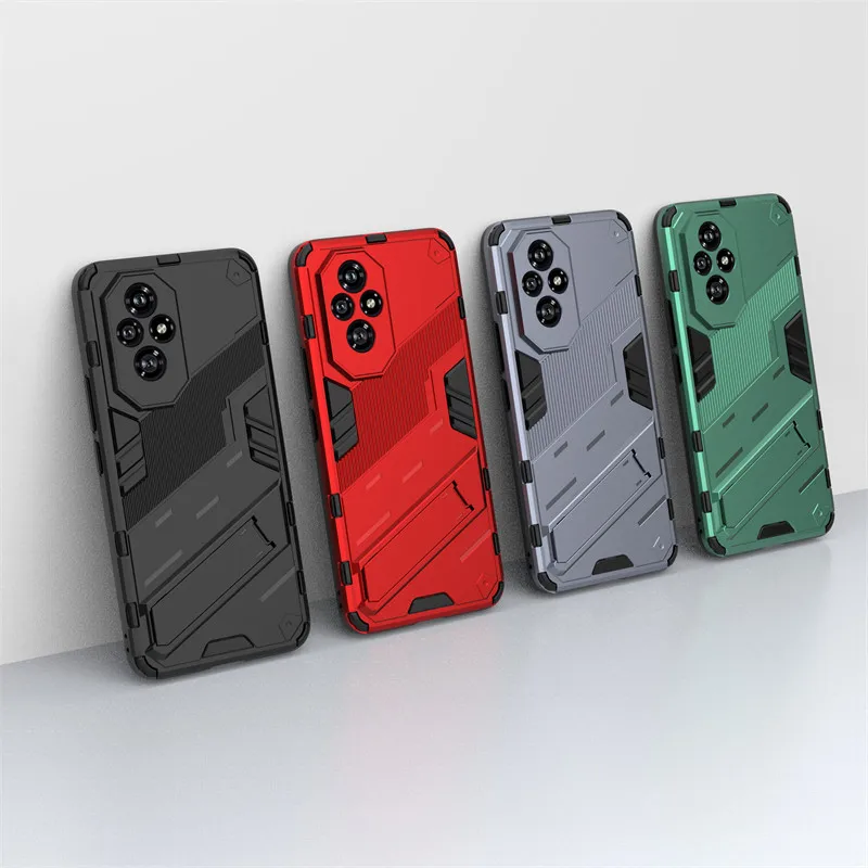 Shockproof TPU Protective Bumper Armor Phone Case with PC Stand Holder