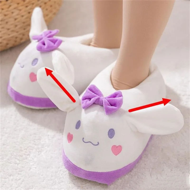 24Hours Shipping Cotton Slippers with Moving Ears Funny Cartoon Comfortable and Warm A Special Christmas Gift for Friends