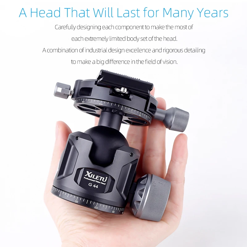 44mm Ball Head Camera Tripod Monopod Mounting Adapter Arca Quick Release Plate Aluminum Alloy Load Bearing 25kg tripod ball head