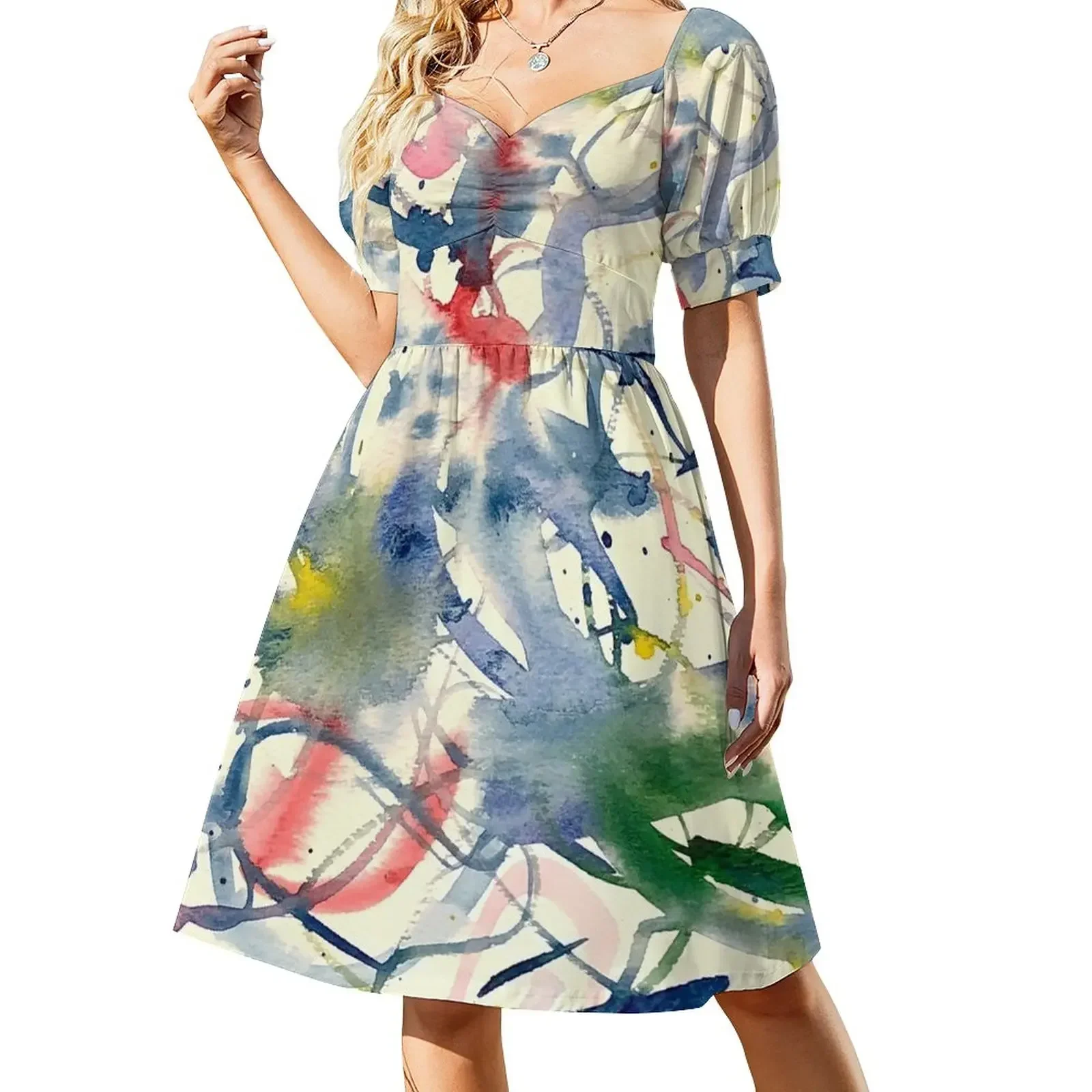 thumbnail image 1 of Vestido de noche de manga corta Vida en Color ropa de playa para mujer vestidos de novia vestidos sueltos con velo, 1 of 8