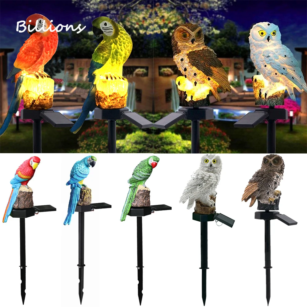 Solar Powered Led Owl Animal Home Fiori Artificiali Luci Da Giardino Lampada Da Giardino Per Esterni Impermeabile Solary Energy Outside Led Decor