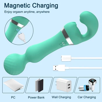 3 in 1 Powerful AV Vibrators Female Magic Wand Clitoris Stimulator G Spot Massager Adults Goods Sex Toys Dildo for Women 2022 5