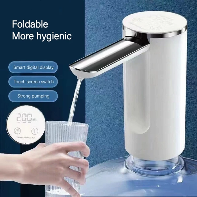 Pompe à eau pliante électrique, pompe à bouteille d'eau portable, distributeur  d'eau, chargement USB universel HI, 5 gallons - AliExpress