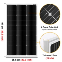 DOKIO 18V 100W/200W/400W panneau solaire rigide chine 18V silicium monocristallin panneau solaire étanche charge 12V # DSP-100M 2