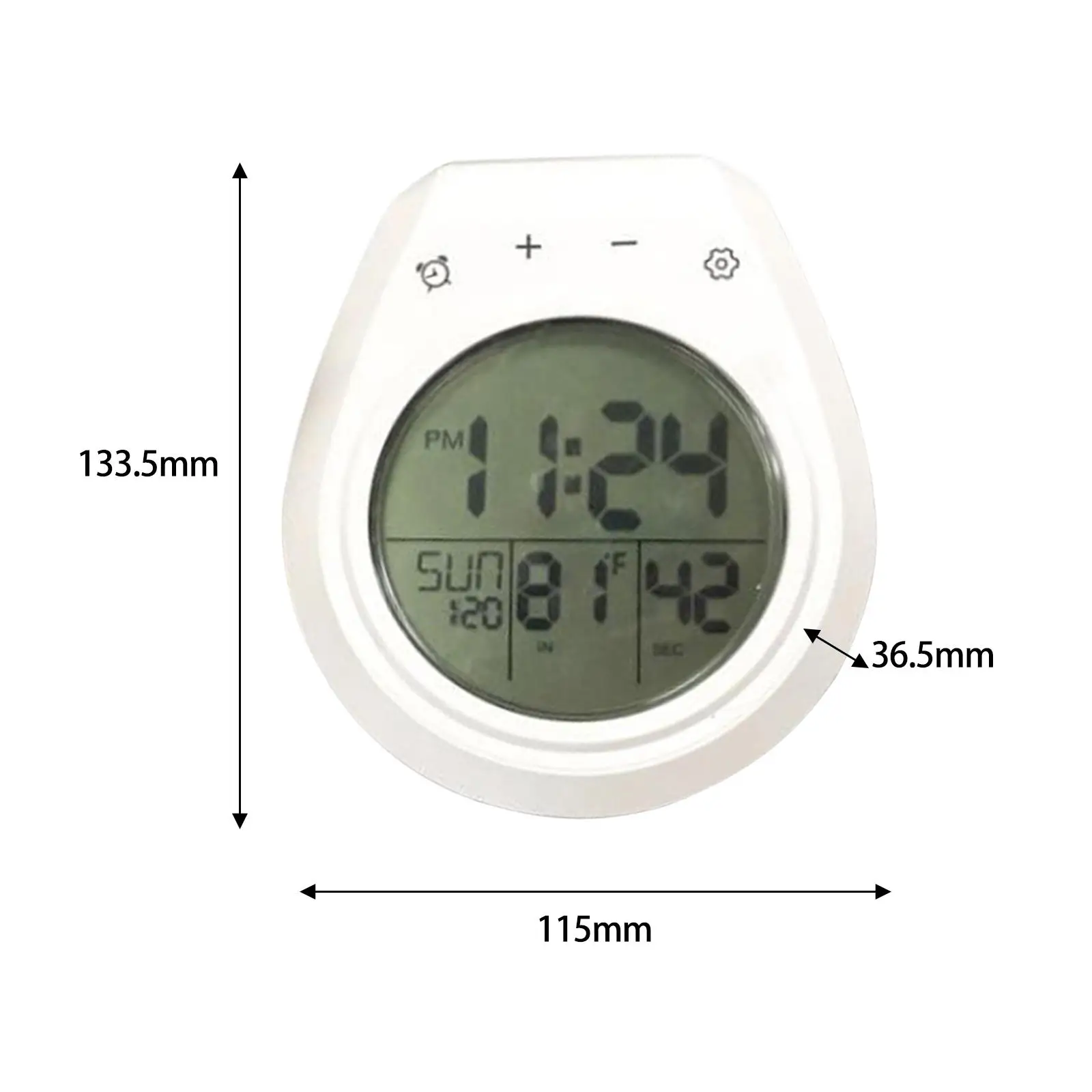 Shower Clock Large LCD Display with Shatterproof Waterproof Suction Cup Hanging Hole Wall Clock Bathroom Timer Clock for Kids