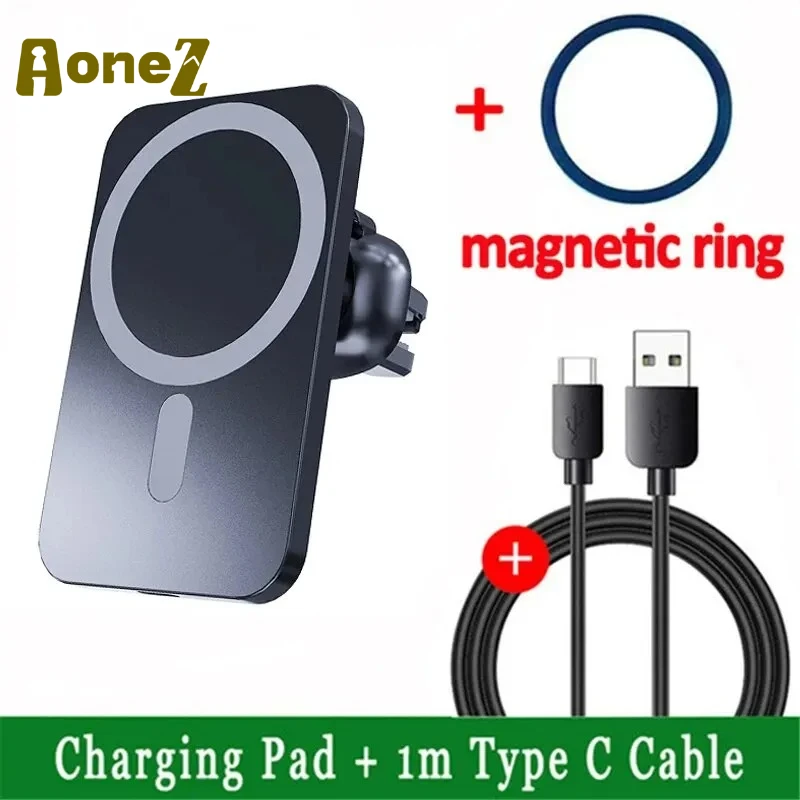 30W Hızlı Kablosuz Araç Şarj Cihazı MagSafe iPhone 17 16 15 14 13 12 Pro Max Samsung Xiaomi Havalandırma Menfezi Montajlı Manyetik Telefon Tutucu