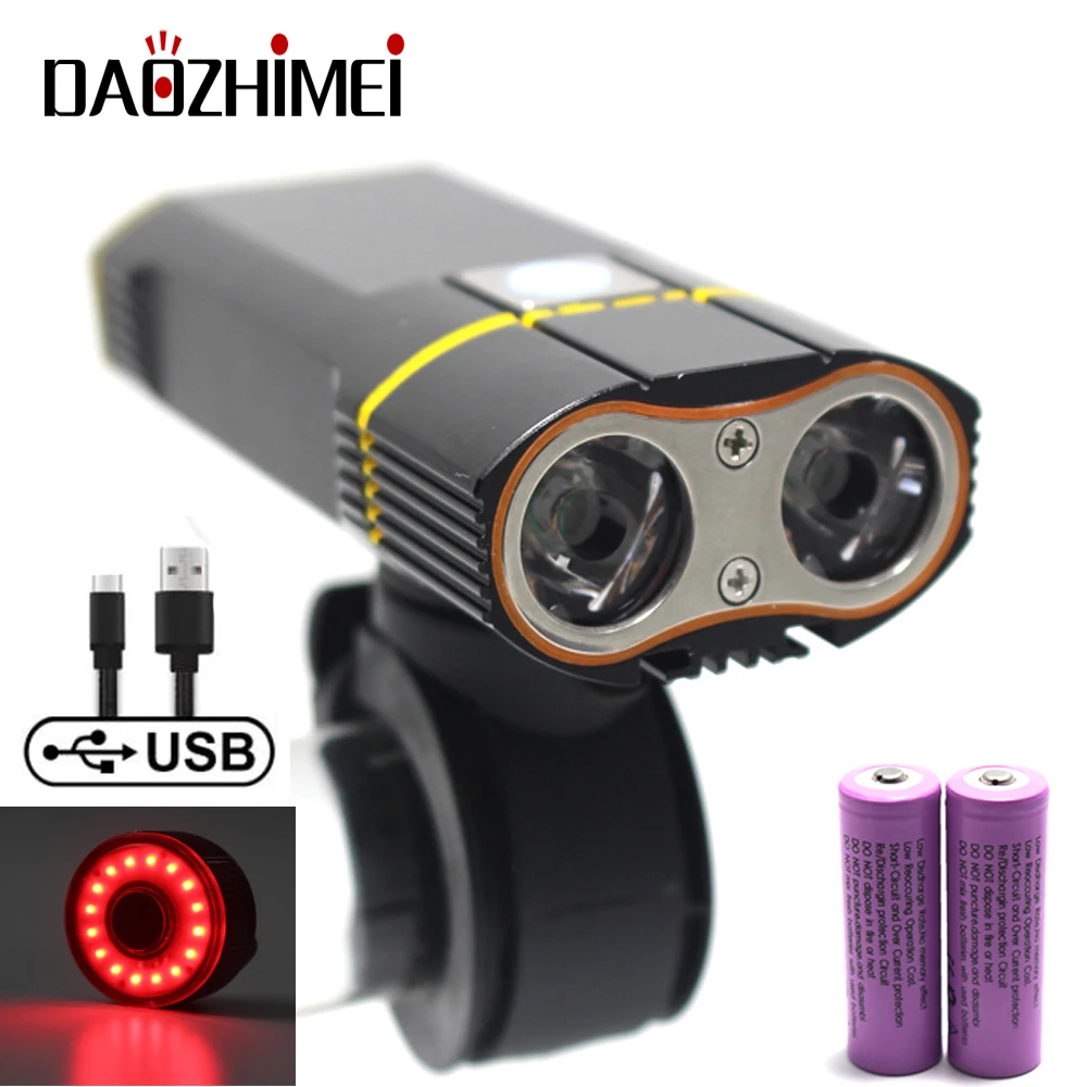 

Фонарь велосипедный аккумуляторный, 2400 мАч, 2x USB