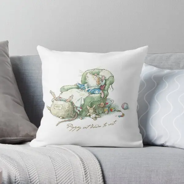 

Brambly Hedge Sat Down To Rest Printing Throw Pillow Cover Anime Waist Sofa Hotel Soft Fashion Pillows not include One Side