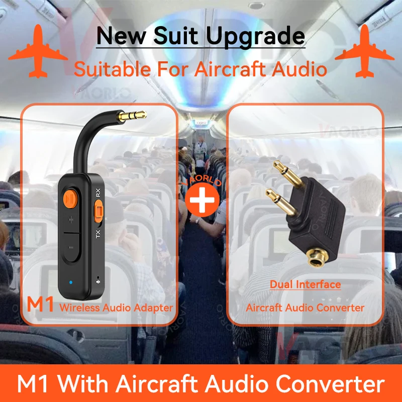Wireless Bluetooth 5.4 Audio Transmitter & Receiver with HD HiFi Stereo and Built-in Mic
