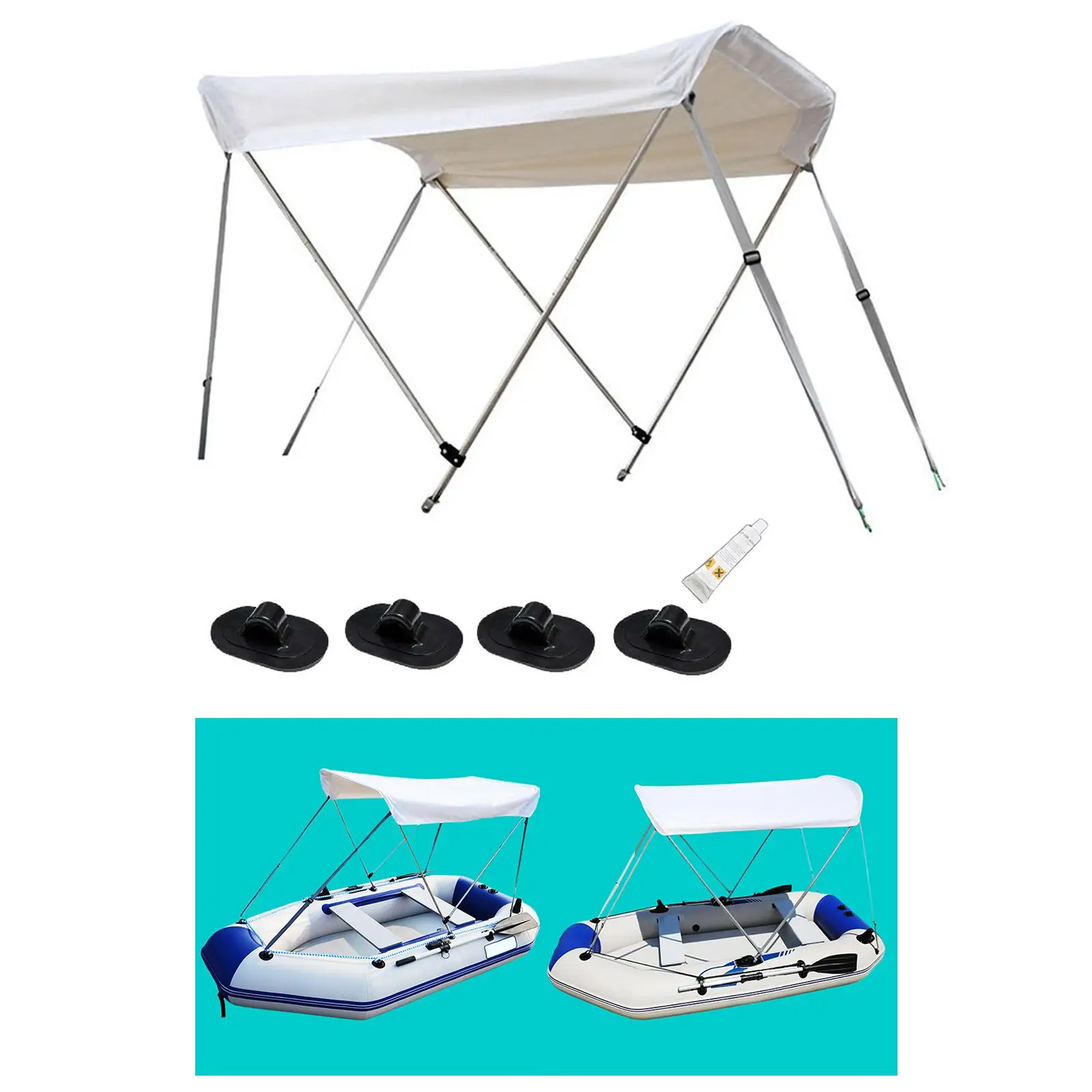 

Bimini Tops for Boats Duty Awning Shelter Collapsible Sunshade Hardware Inflatable Boat Canopy for Sailboat Marine