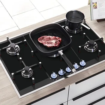 1/3/4pcs 5-Hole Gas Stove Pad Non Stick Anti-dirty Cooker Cover Liner Cleaning Pad Oil-proof Heat Resistant Kitchen Parts