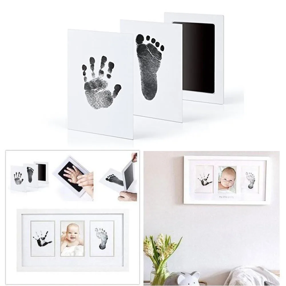 Baby memorabilia baby care non-toxic baby hand and foot print stamp set for newborns. Baby foot print ink pad for newborn gifts
