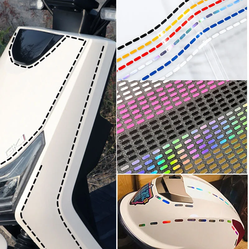 Motorcycle sticker DIY dotted line electric car decoration reflective sticker sewing stitch motorcycle car creative personality katway thread zap welding wax tail burning pen melting crayon stitching wire thread breaking line handmade leather hand sewing