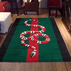 Living Room Carpet Retro Abstract Snake Dark Color Bedroom Rug Home Decoration Modern Minimalism Art Short Fluff Mat Ковер 러그