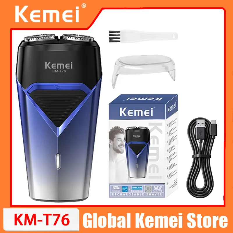 KEMEI KM-T76 미니 싱글 블레이드 무선 수염 트리머 면도기 충전식 포일..