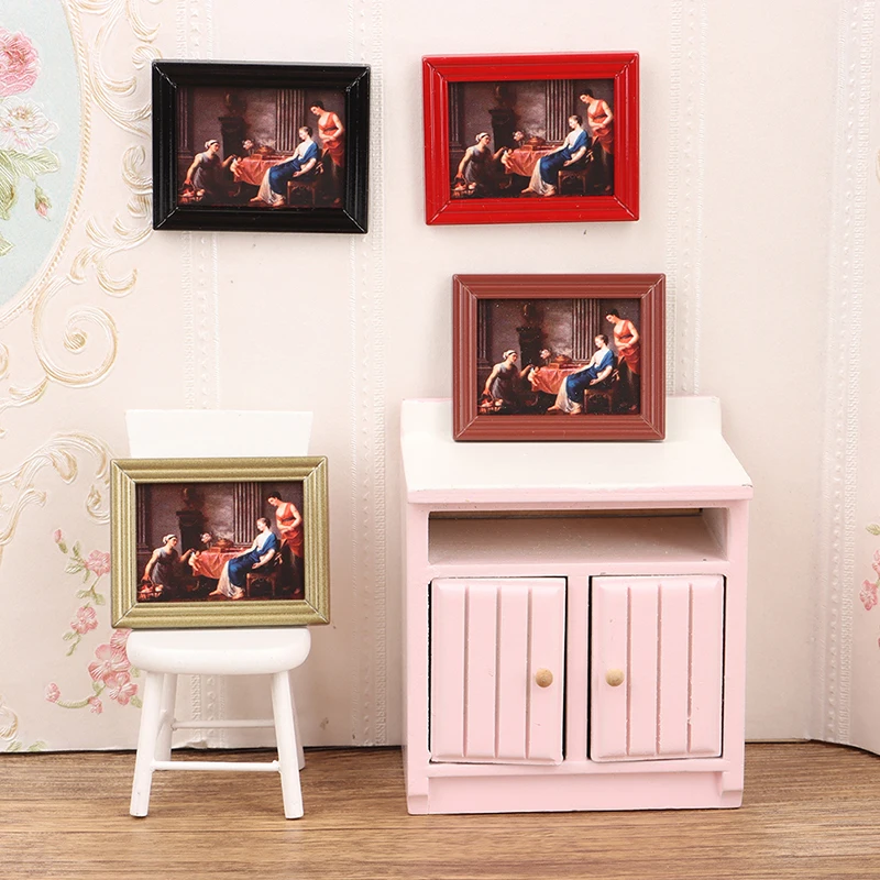 

1/12 Dollhouse Mini Oil Painting Dollhouse Wall Picture Frame Ornaments Doll Home House Decorations Accessories