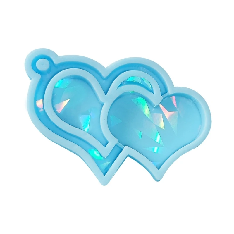 Shiny Glossy Dropping Silicone Heart Molds Light Pendant Mold DIY Ornaments Jewelry Epoxy Crafting Mold