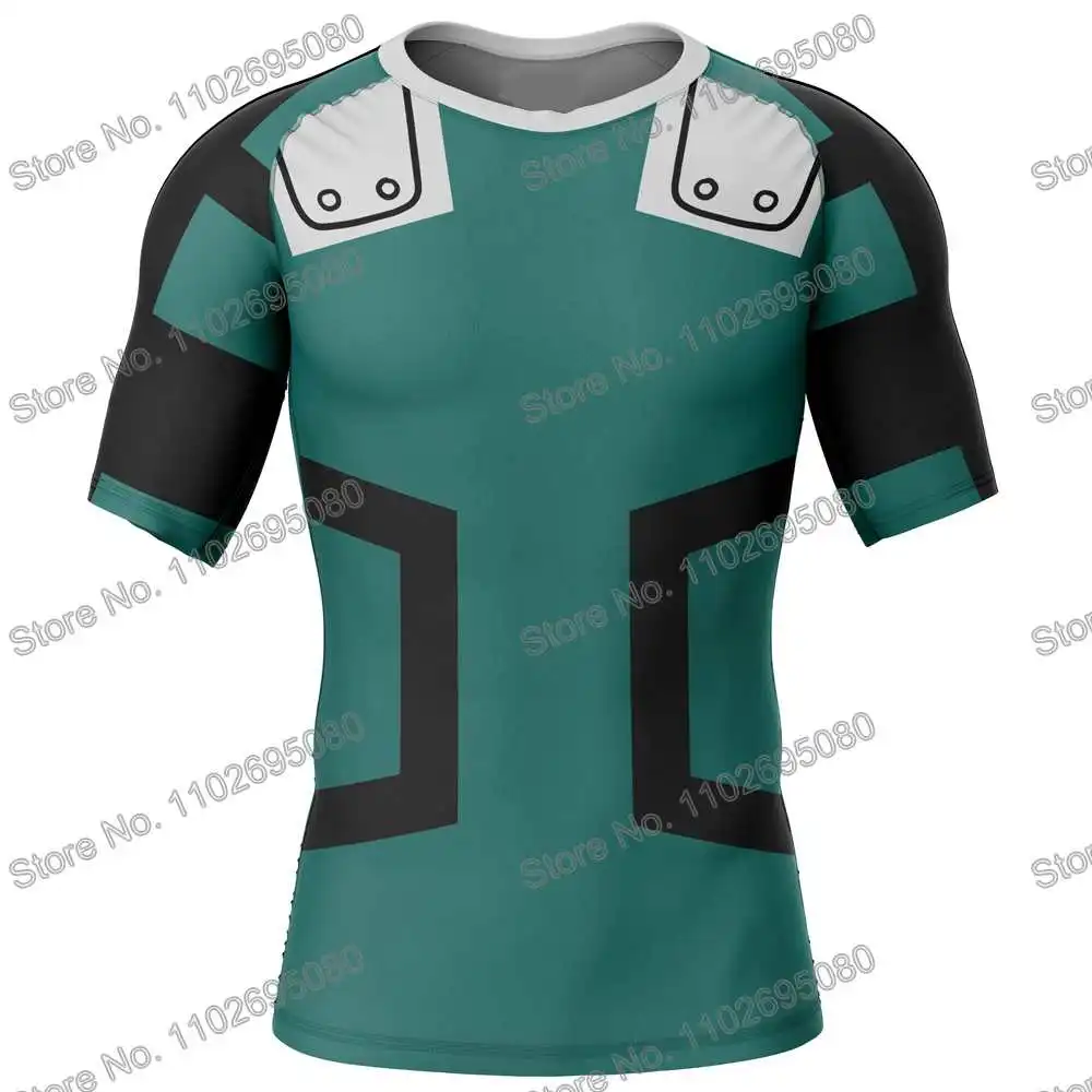 My Hero Academia Surf Clothing BJJ MMA Men Anime Rash Guard Diving T-Shirt Tight Swimwear Summer Beach Floatsuit Women GYM Tops