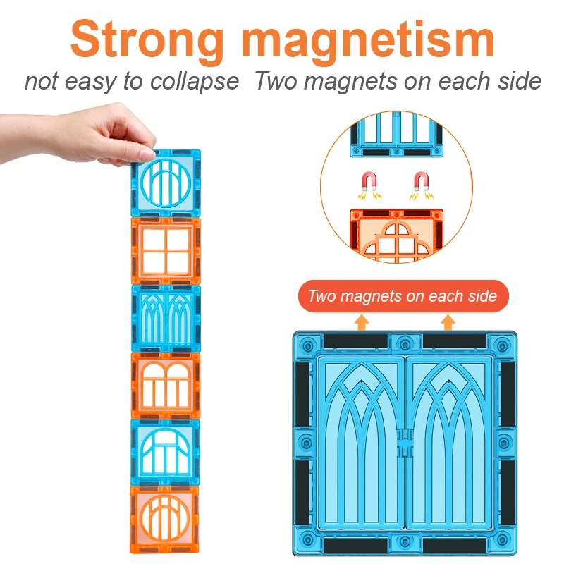 Magnetic Building Blocks for Children Magnetic Tiles Educational Toy For 3-8 Years Boys Girls Christmas Birthday Gifts