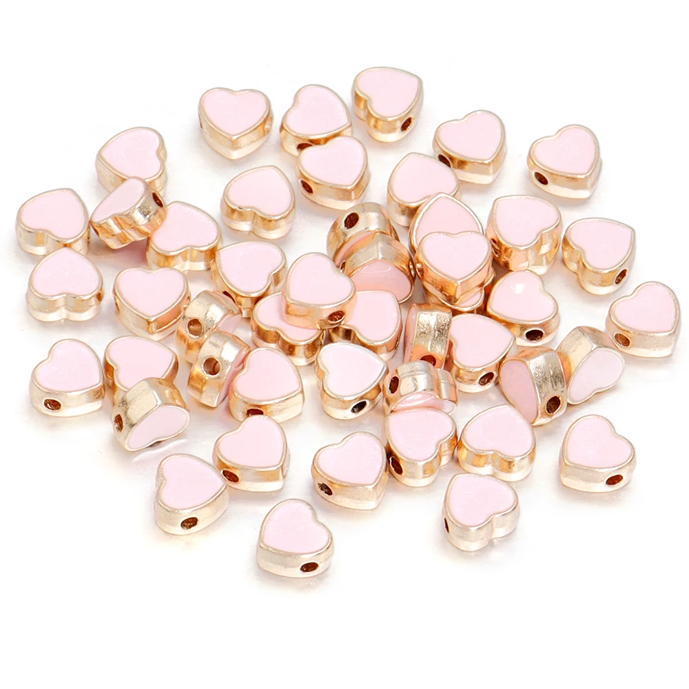 10 teile/los 8mm Legierung Doppelseitige Liebe Herz Emaille Perlen für Schmuck Machen Charms Lose Spacer Perlen DIY Armband halskette – Detail 9
