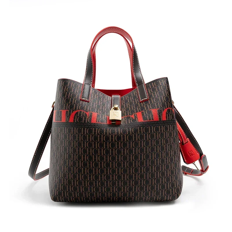 حقيبة جلدية نسائية فاخرة مزينة بطبعة زهور من تصميم...