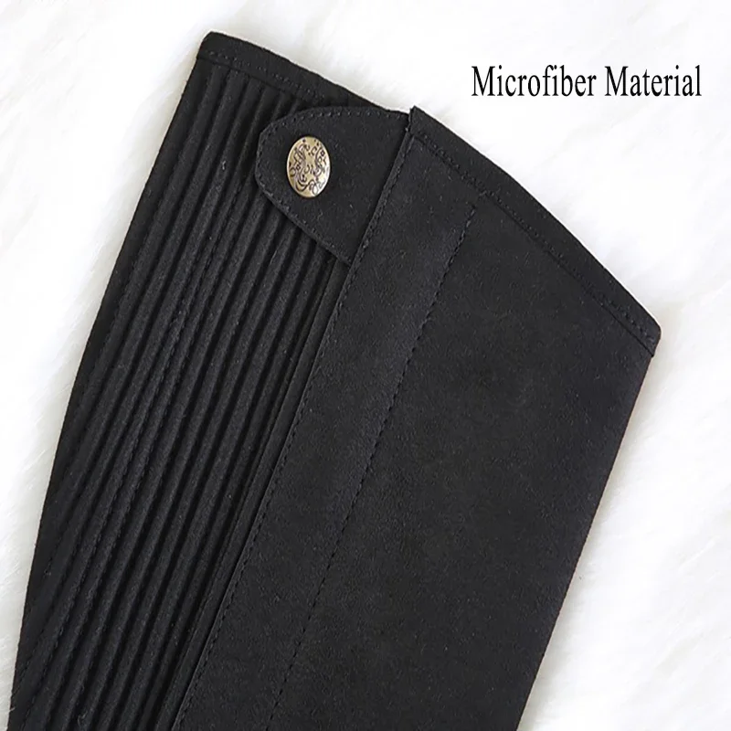 Microfiber Equestrian Gaiter Half Chaps Durable Horse Riding Boots Cover Adult Children Leg Guard Leggings Equitation Equipment