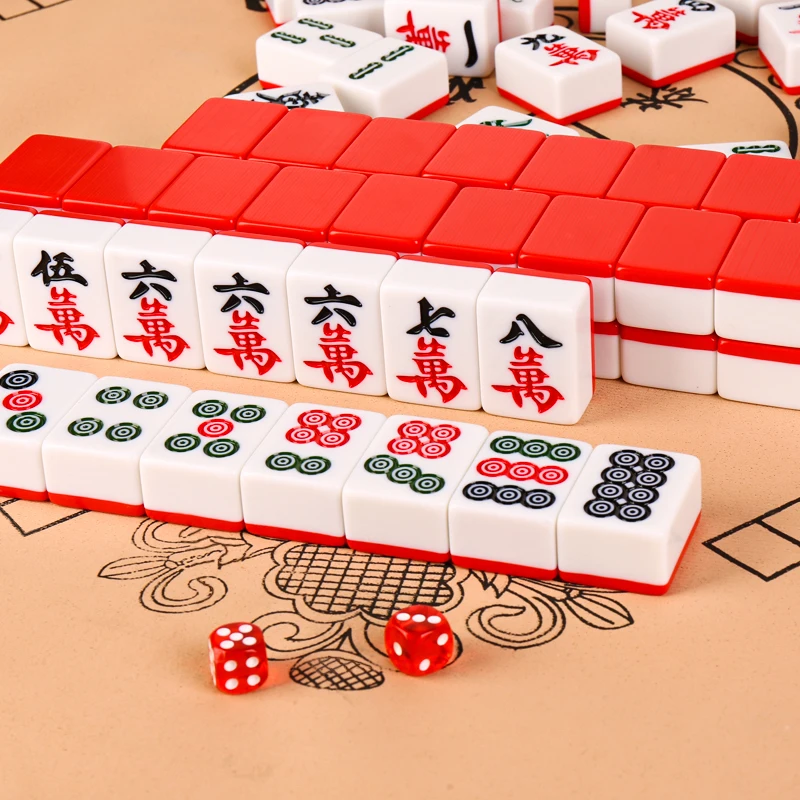 Vietnam Mahjong Chess Family Game 172Tiles Acrylic Mah-Jong Set Aluminium Case 
