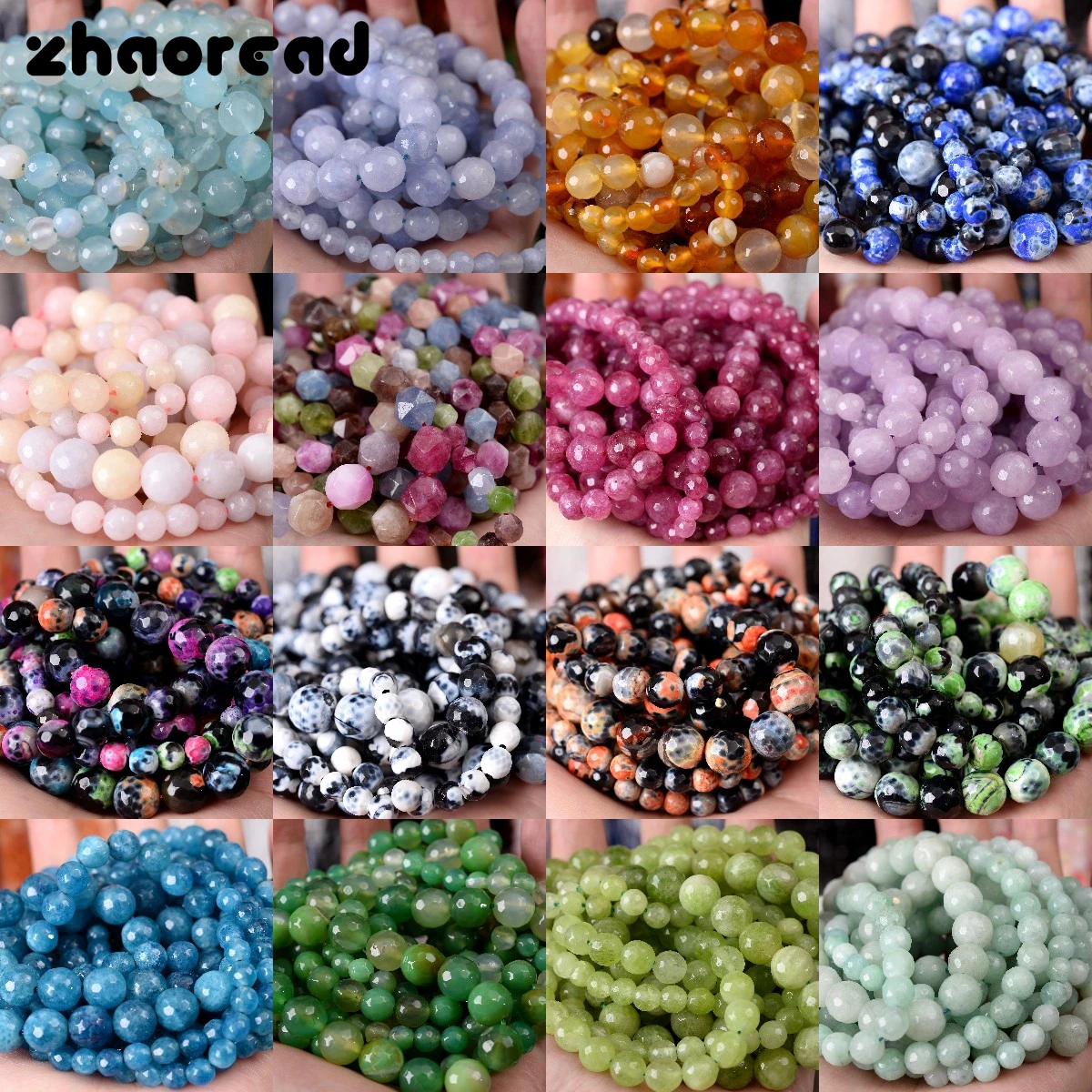 NaturalFacetedStoneBeadsAgatesApatiteAmethystsTourmaline