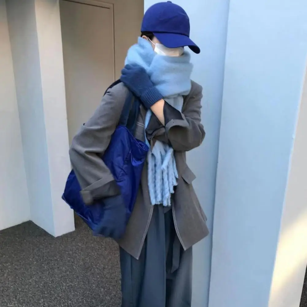 

Женский зимний шарф, элегантная зимняя шаль, женский толстый кашемировый шарф с отделкой кисточками, модные теплые стильные аксессуары для женщин