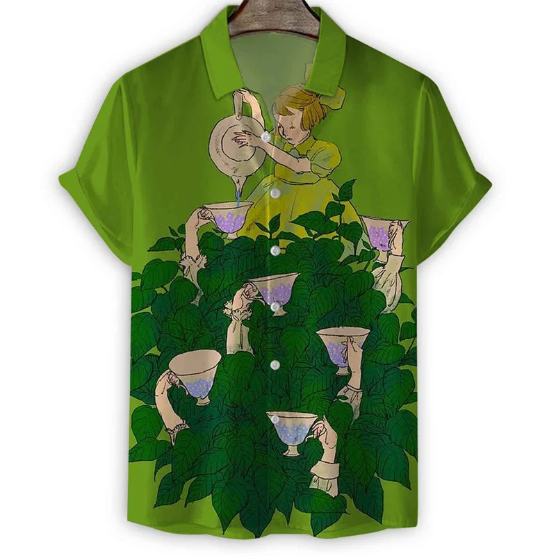 thumbnail image 1 of Camisa retro de campo para hombre, camisas hawaianas de manga corta con solapa y estampado 3D de verano, blusa holgada con botones de estilo callejero de Harajuku, ropa Y2k, 1 of 5