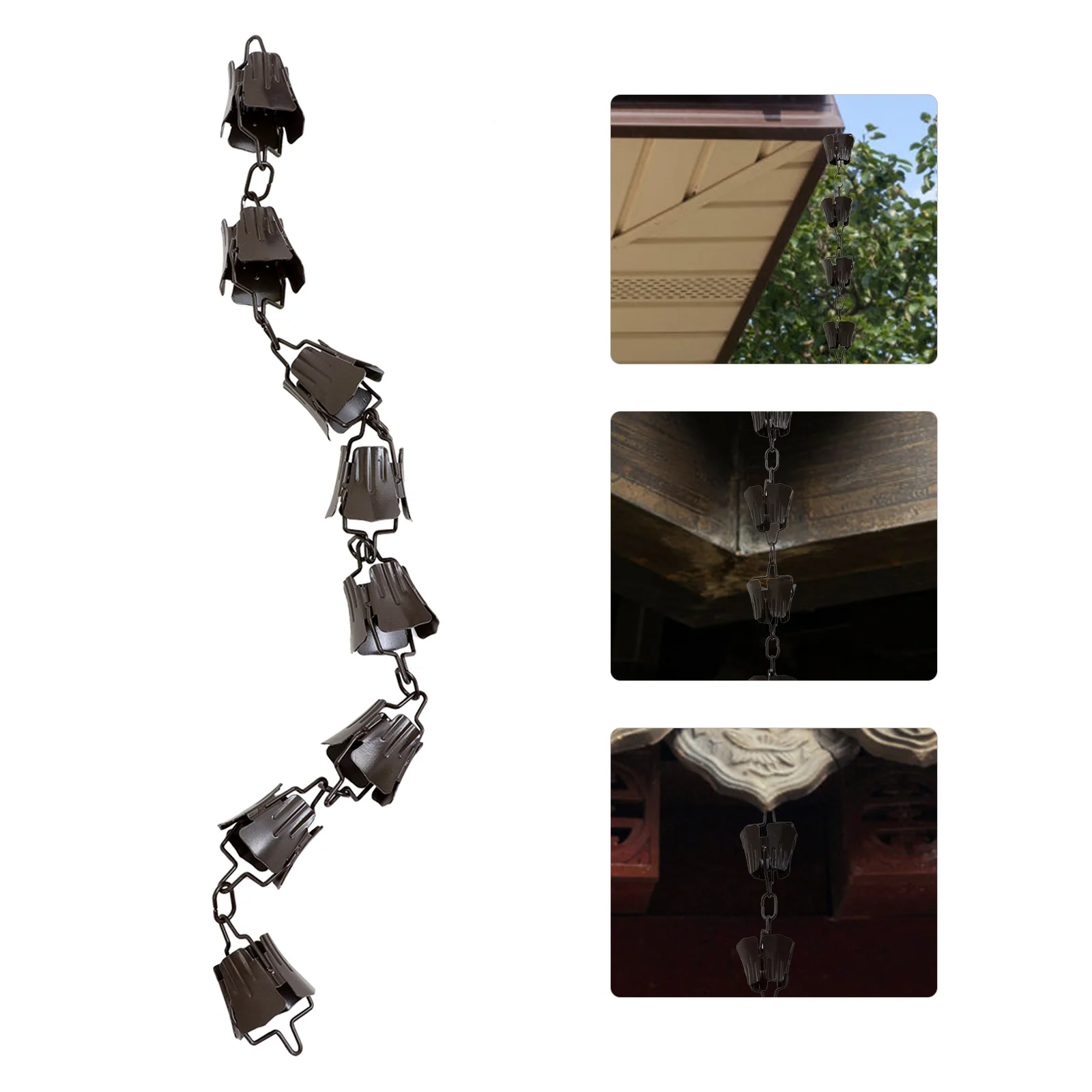 Garden Rain Chain Japanese Chains for Outdoor Rainwater Gutters Cups Umbrella Hanging