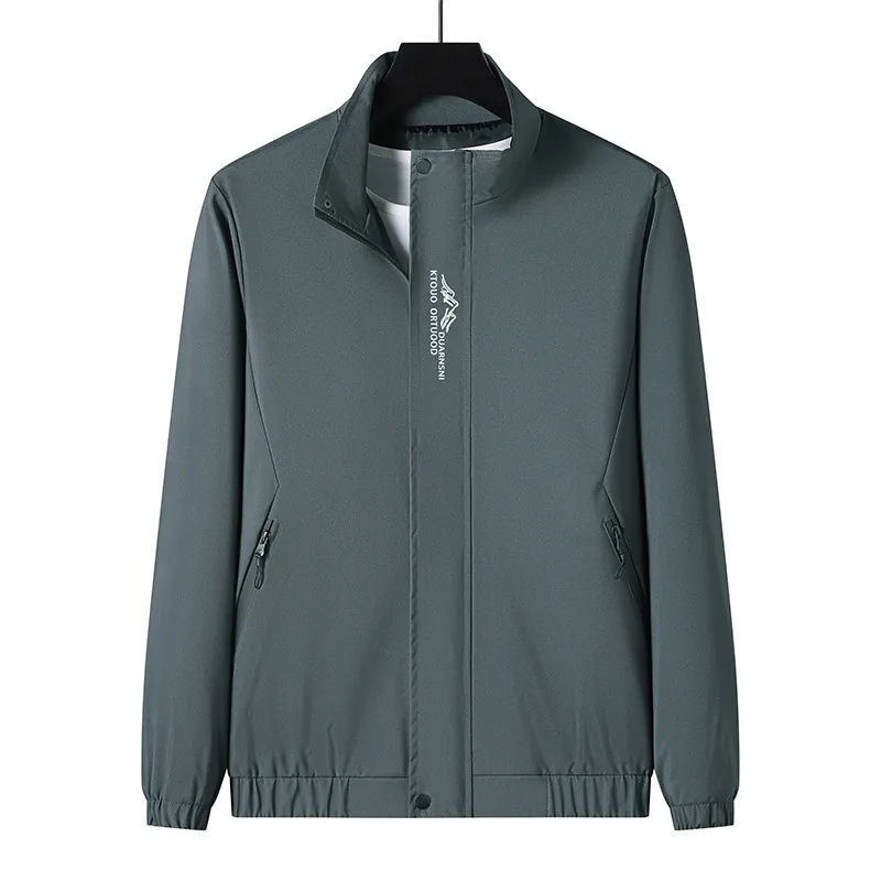 

2023 New Jacket Men's Jacket Stand Up Collar Korean Edition Casual Solid Color Detail Snap Up Zipper Texture Fashion