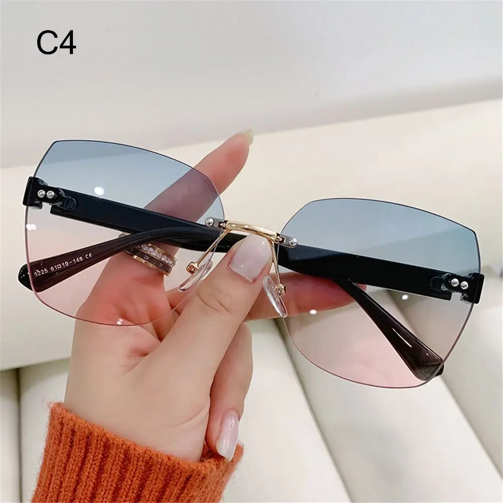  - 2022 New Vintage Ladies Eyeglasses Summer Women Shades Gradient Sunglasses Rimless Sunglasses Frameless Sun Glasses
