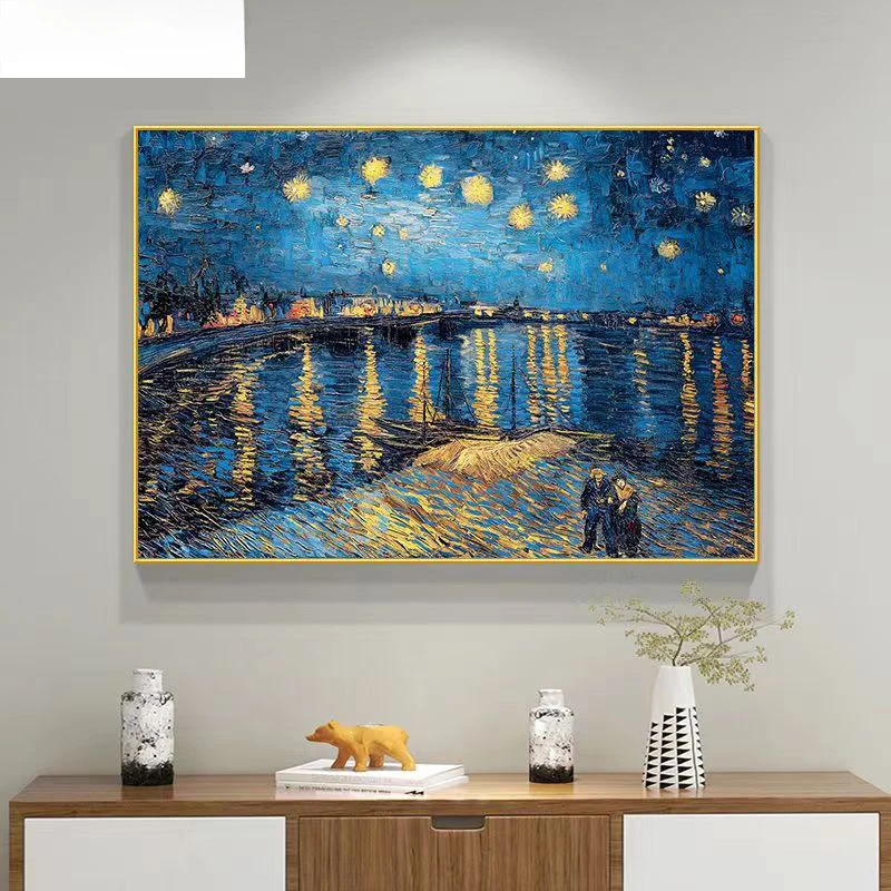 

Van Gogh Decorative Painting Retro Mural Background Wall Hanging Painting Bedroom Restaurant Oil Painting Decoracion Home Decor