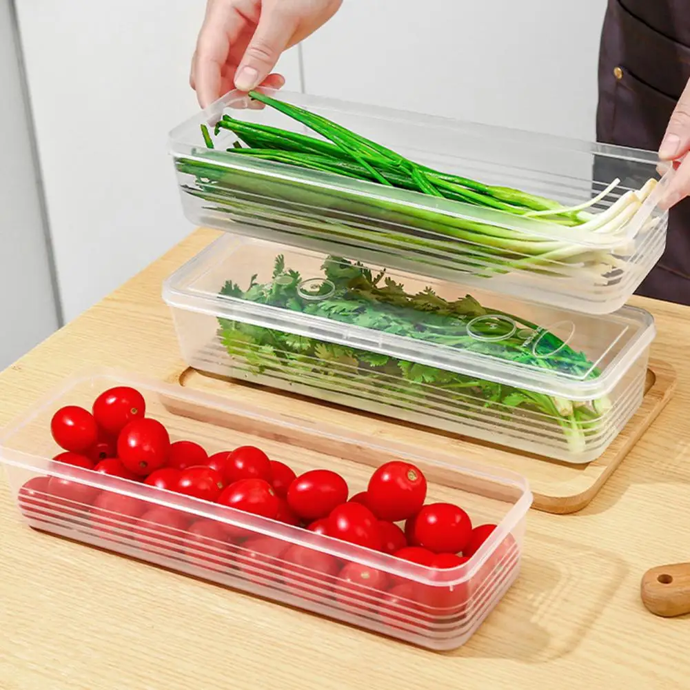 1/3Pcs 29cm Transparent Refrigerator Storage Box Vegetable Organizer Food Grade BPA Free Multifunctional Fresh-keeping Box Case