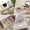 10-Piece Versatile Drawer Organizer Set - Clear Plastic Trays and Dividers in 4 Sizes for Perfect Makeup and Kitchen Storage 6