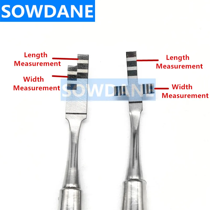 dental ortodôntico estética dentes crown gauge dentista implante medição régua pinça de aço inoxidável