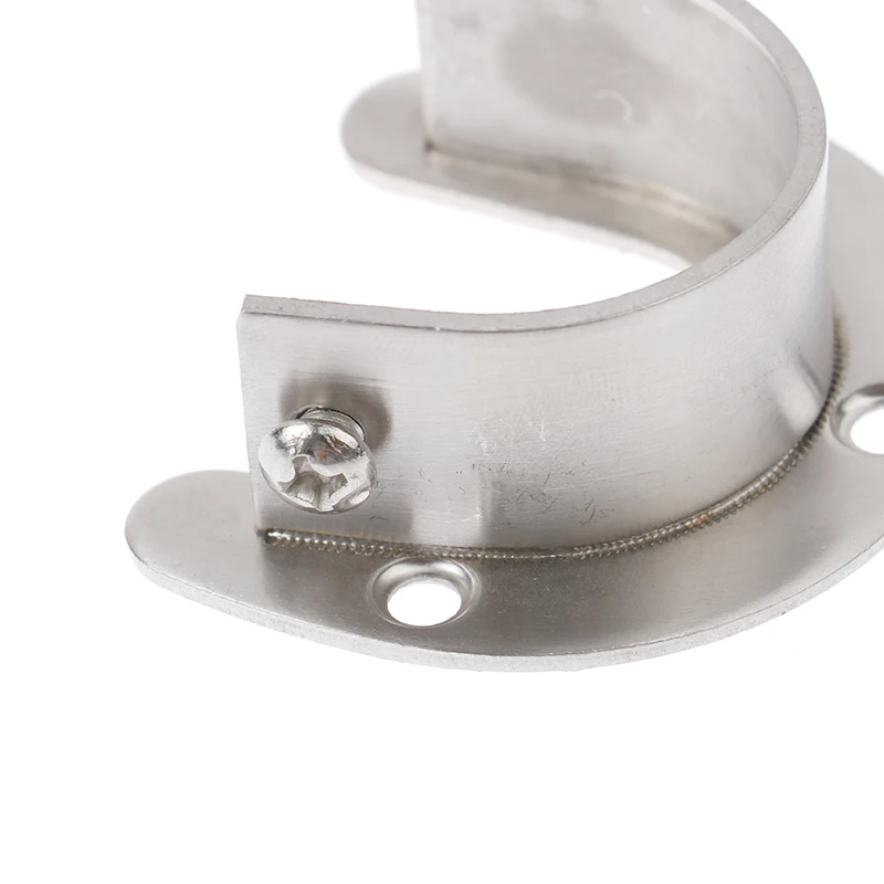 1pcs Wardrobe Bracket Heavy Duty Stainless Steel Rod Socket Flange Rod Holder Closet End Support 19/22/25/32mm U Shaped