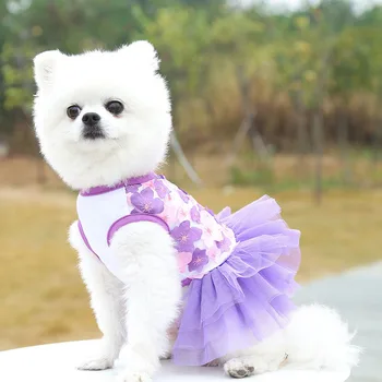 Princess Dog Skirt Fashion Peach Skirt For Small Dogs Cute Pet Clothes Cat Flower Tutu Lace.jpg