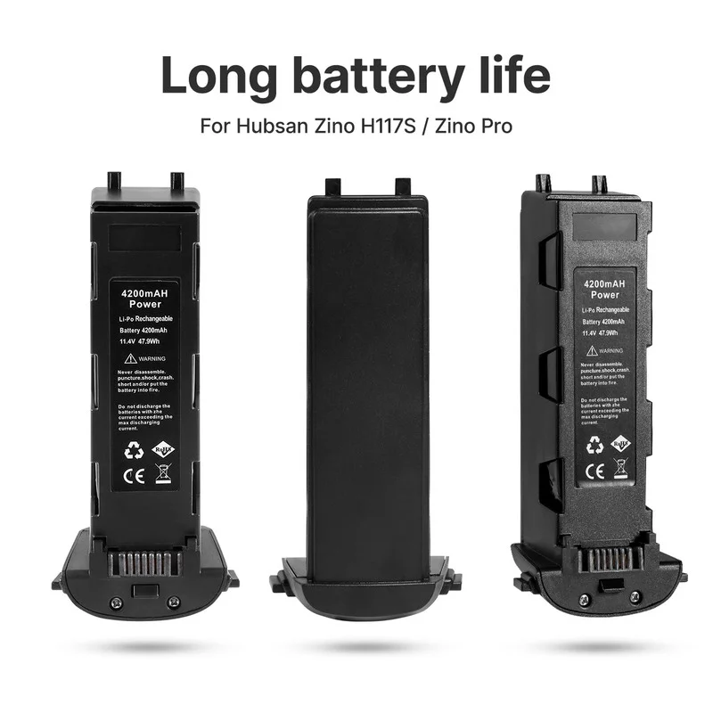 Bateria para Hubsan H117s Zino Gps rc Drone Quadcopter Peças de Reposição Bateria do Vôo para rc Câmera Drone Preto 11.4v 4200mah - Image 6